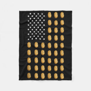American Flag Potato Food Usa Patriotism Patriot L Fleece Blanket