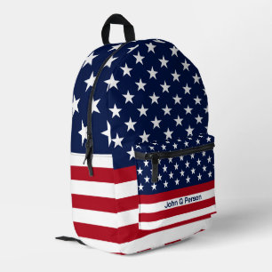 American Flag Printed Backpack