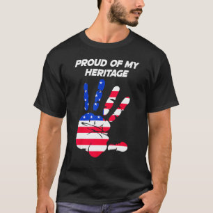 American Flag Printed Palm USA T-Shirt