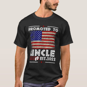 American Flag Promoted To Uncle Est 2022, Fathers T-Shirt