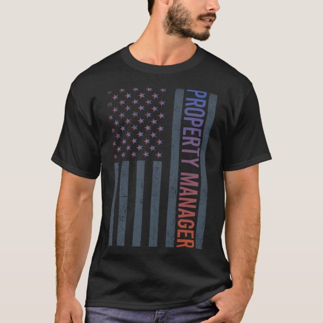 American Flag - Property Manager T-Shirt (Front)
