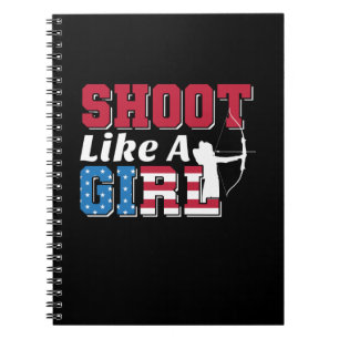 American Flag - Proud Female Archer, Archery Notebook