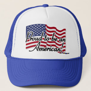 American Flag - Proud to be an American Trucker Hat
