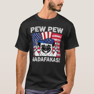 American Flag Pug 4th Of July  For Men Women T-Shirt