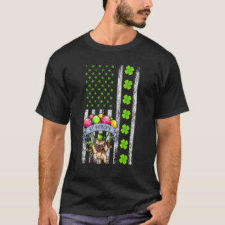 American Flag Pug Dog St Patricks Day T-Shirt