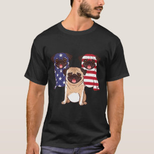 American Flag Pug Usa Pride Flag Gift T-Shirt