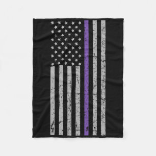 American Flag Purple Strip Memories Problem Heimer Fleece Blanket