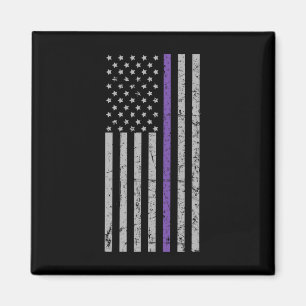 American Flag Purple Strip Memories Problem Heimer Magnet