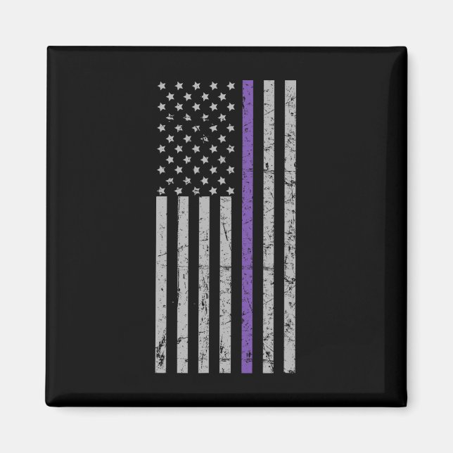 American Flag Purple Strip Memories Problem Heimer Magnet (Front)