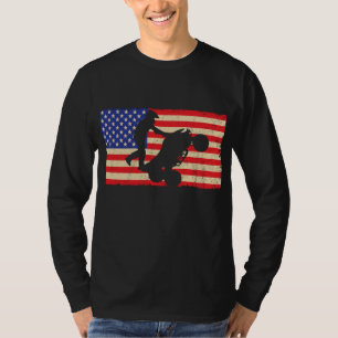 American Flag Quad ATV Wheelie Bike Rider Cool Dis T-Shirt