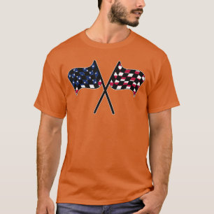 American Flag Racing Race USA Family Matching Pit T-Shirt