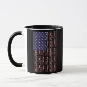 American Flag Railroad Train 4th of July Engine Mug