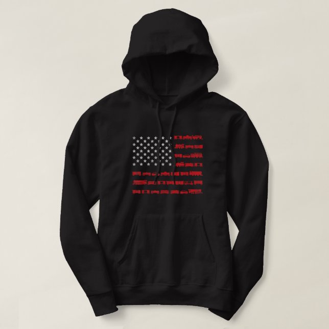 American Flag Railroad Train  Gift Hoodie (Design Front)