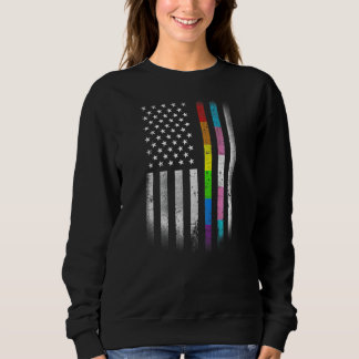 American Flag Rainbow Homosexual Rights LGBT LGBTQ Sweatshirt