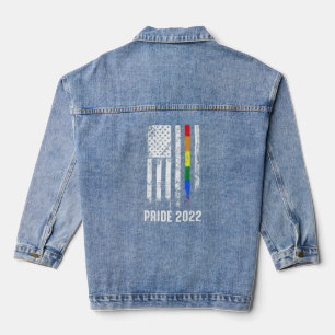 American Flag Rainbow Usa Gay Lgbtq Lgbt Pride Mon Denim Jacket