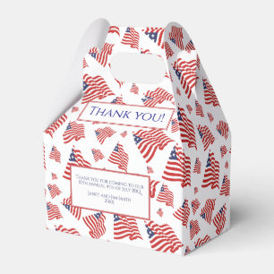 American Flag Random Pattern Red White Blue Favour Box