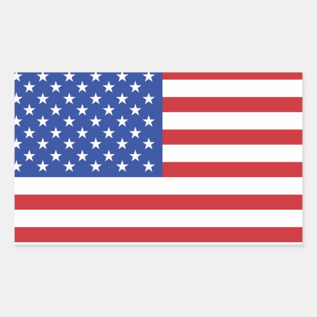 American Flag Rectangular Sticker (Front)