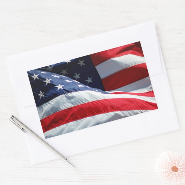 American Flag Rectangular Sticker (Envelope)