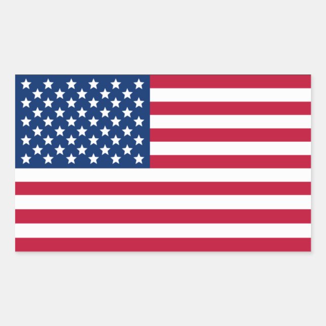 American Flag Rectangular Sticker (Front)