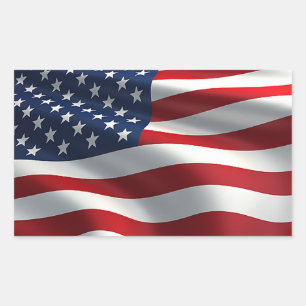 American flag rectangular sticker
