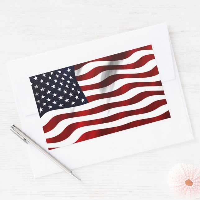 American Flag Rectangular Sticker (Envelope)