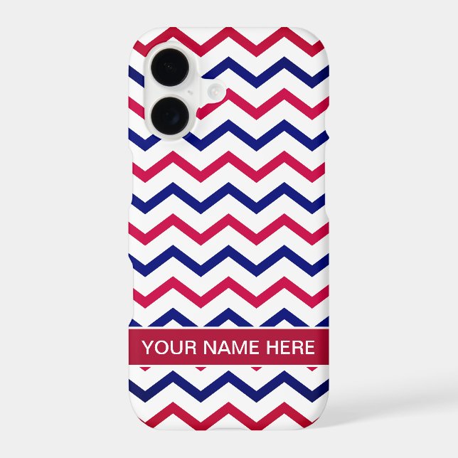 American Flag Red and Blue Strips iPhone Case (Back)