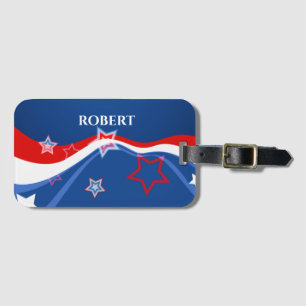American flag, red white and blue luggage tag