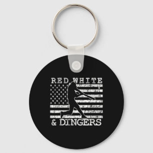 American Flag Red White And Dingers Sell Softll Gi Key Ring