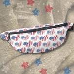 American Flag Red White Blue Patriotic  Bum Bags<br><div class="desc">Cute Patriotic American Flag Rustic Heart Pattern Fanny Pack. Features a pattern of rustic or distressed looking American Flag hearts to make up a fun red,  white,  and blue image!  Perfect for 4th of July,  Memorial Day,  Veteran's Day and more!</div>