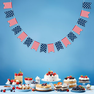 American Flag Red White Blue Rectangles