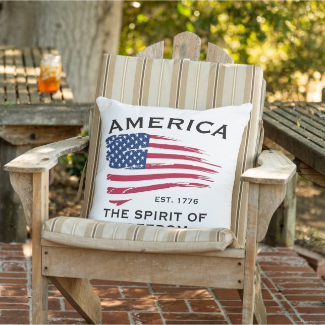 American Flag Red White Blue Stripes Stars Pattern Cushion (Chair)