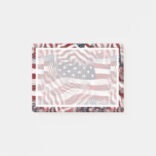 American Flag Red White Blue Stripes Stars Pattern Post-it Notes