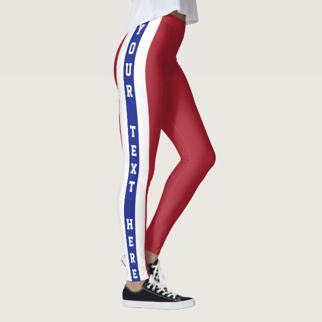 American Flag Red White Blue USA Patriots Leggings (Right)