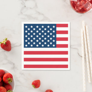 American Flag Red White Blue USA Stars and Stripes Napkin