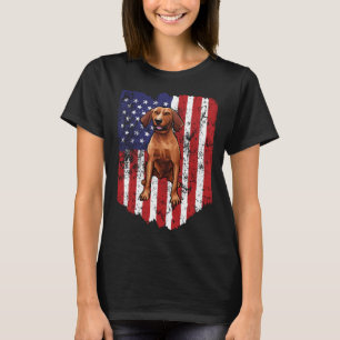 American Flag Redbone Coonhound 4th Of July USA T-Shirt