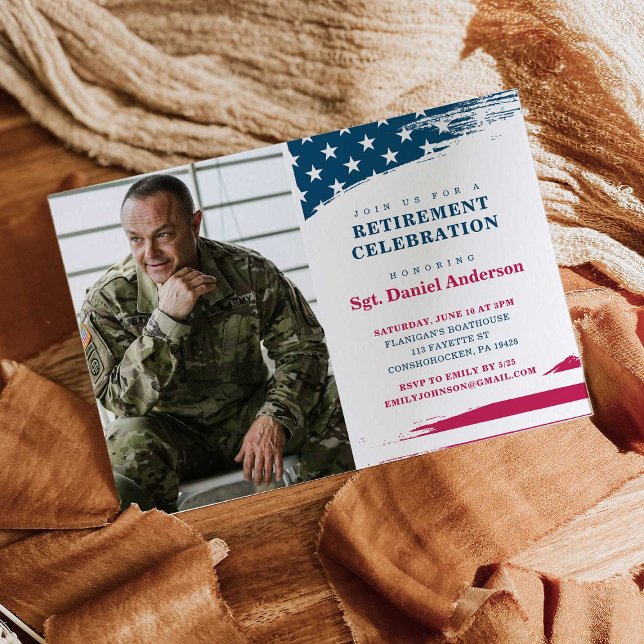 American Flag Retirement Party Invitation  (Creator Uploaded)