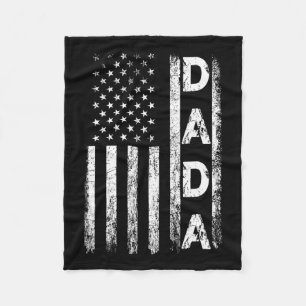 American Flag Retro Fathers Day 4th Of July Funny  Fleece Blanket