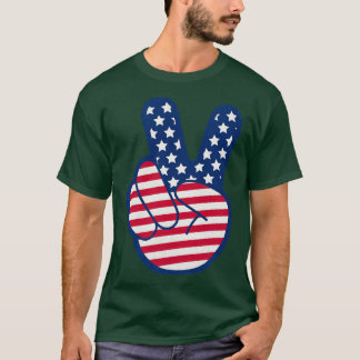 American Flag Retro  Hand Distress T-Shirt