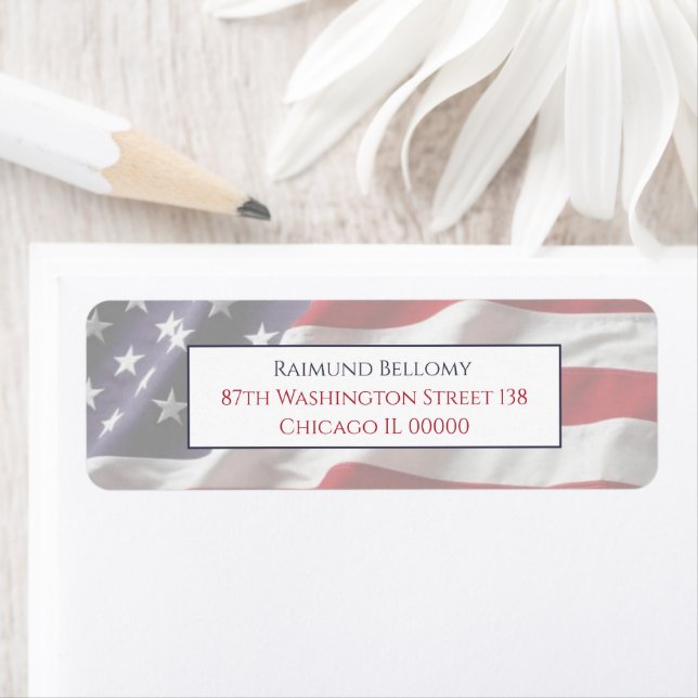 American Flag Return Address Label (Insitu)
