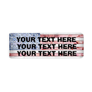 AMERICAN FLAG RETURN ADDRESS LABELS