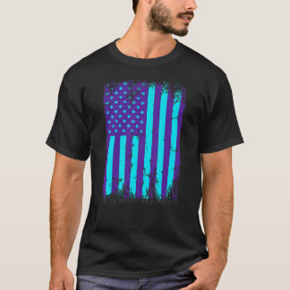American Flag Ribbon Suicide Awareness Mental Heal T-Shirt
