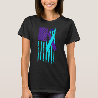 American Flag Ribbon Suicide Awareness Mental Heal T-Shirt