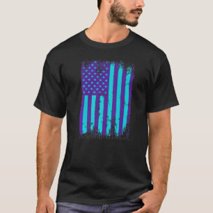 American Flag Ribbon Suicide Awareness Mental Heal T-Shirt