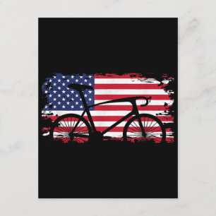 American Flag Road Biking Cycling Apparel - Bicycl Enclosure Card