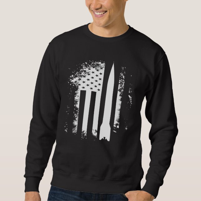 American Flag Rockets Security And Protect Present Sweatshirt (Front)