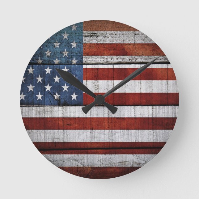 American flag round clock (Front)