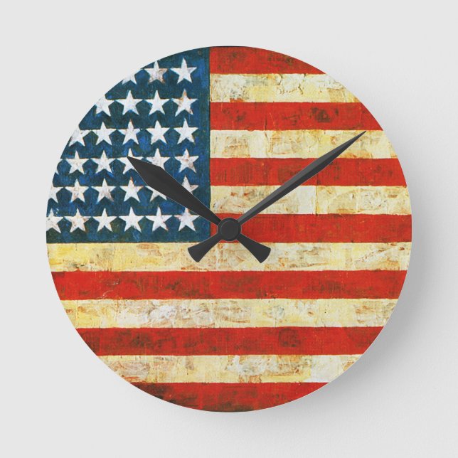 American Flag Round Clock (Front)