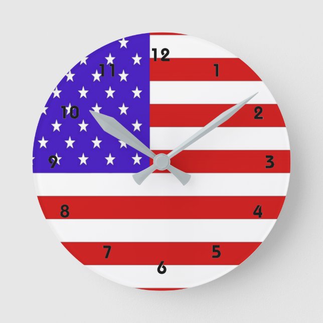 American Flag Round Clock (Front)