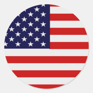American Flag Round Stickers