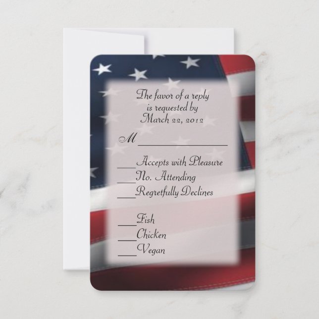 American Flag RSVP with Entree Choices (Front)